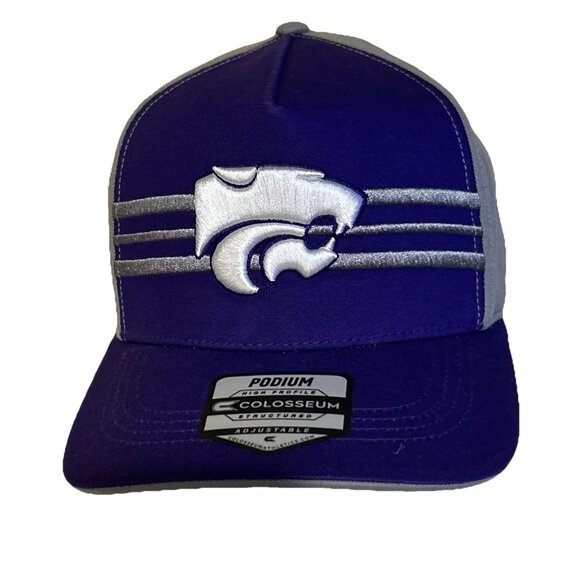 K-State Wildcats Hat Men Purple SnapBack Cap NCAA Collegiate School New - Picture 2 of 8